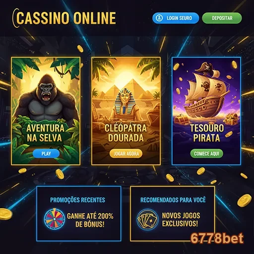 Imagem dos jogos de cassino online disponíveis no 6778bet.