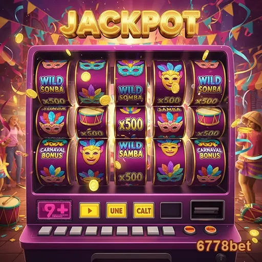 Imagem de uma máquina caça-níqueis jackpot da 6778bet com detalhes vibrantes e atrativos.